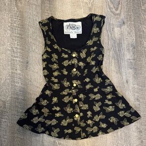 Black and Gold Fish Print Top